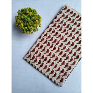 JBRBKA6 Bagru Hand Block Print Pure <b>Organic</b> Cotton Fabric Combed <b>Yarn</b> Batik Pattern for Upholstery and Bags - Product Image 1