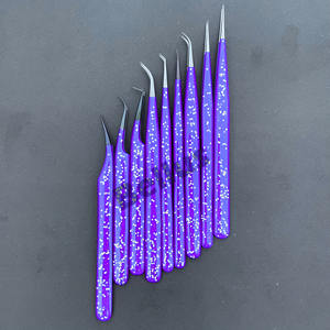 Pro Lash Angle Grip Tweezers Set Punta de microfibra 45 60 75 90 grados Herramientas de extensión de pestañas con logotipo personalizado para técnicos de pestañas - Product Image 3