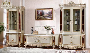 Meuble TV sculpté à la main de style espagnol avec meuble Mur TV sculpté à la main de style européen avec meuble TV double sculpté de style baroque - Product Image 4