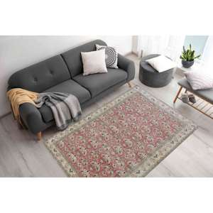 Tapis imprimé à motifs floraux - Décoration d'intérieur de style vintage, avec tapis à poils doux - Product Image 2