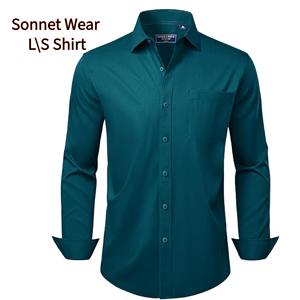 Camisa de vestir de manga larga para hombre Camisa formal de negocios de algodón 100% personalizada de fábrica - Product Image 4