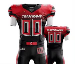 Uniforme de football américain personnalisé unisexe grande taille-vêtements de sport entièrement sublimés avec logo brodé, chemises/hauts taille adulte - Product Image 1