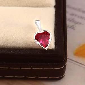 Mejor Precio, Joyas Shama Gems para Mujer, Plata de Ley 925 Chapada en Oro, Rubí Natural de Mozambique de 6x6 MM Hecho a Mano, Anillo de Compromiso con Corazón - Product Image 5