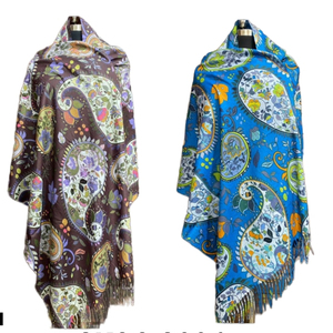 Châle réversible en laine fait main pour femmes indiennes Boho imprimé Mandala couleur personnalisée SK NOOR et SONS écharpe traditionnelle d'hiver - Product Image 1