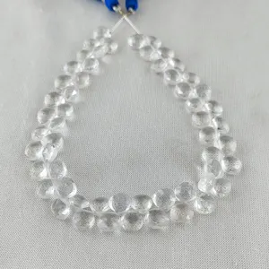 Doğal kristal kuvars Gemstone Faceted kalp şekli boncuklu Strand 8 inç uzun iplikçik boncuk boyutu 7-8mm yaklaşık yapmak için takılar