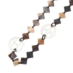 สร้อยคอโซ่แบบจิ๊กซอว์ทำจากเขาควายคลาสสิกสำหรับทุกเพศ สร้อยคอแบบเชื่อมต่อทันสมัย เหมาะเป็นของขวัญวันครบรอบสำหรับทุกเพศ - Product Image 1