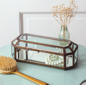 Caja de cristal hecha a mano, joyero con marco de Metal de hierro, artículos de mesa de calidad súper fina, joyero de cristal decorativo - Product Image 3