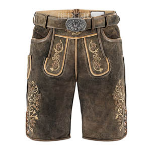 Custom Traditional Bavarian Lederhosen <b>Shorts</b> for Men and Boys Unique High Street Style New Arrival for Octoberfest - Product Image 1