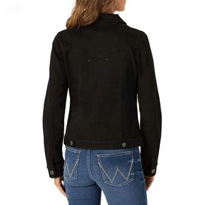 แจ็คเก็ตยีนส์ผู้หญิงสำหรับฤดูหนาว ผ้าฝ้ายระบายอากาศ เป็นมิตรกับสิ่งแวดล้อม สไตล์ลำลอง คุณภาพพรีเมียม แขนยาว - Product Image 3