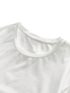 T-shirt décontracté à manches longues pour homme, col rond, couleur unie, blanc, ample, polyvalent, en pur coton, chemises streetwear de haute qualité - Product Image 4