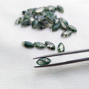 2023 nuevo diseño ágata acuática ágata de musgo Natural 7x14mm Marquesa plana facetada piedras preciosas sueltas para joyería fina - Product Image 2