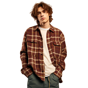 Logotipo personalizado serigrafiado otoño manga larga cuadros abrigos de franela Camisa de franela ropa de calle patrón a cuadros camisas de moda para hombres - Product Image 4