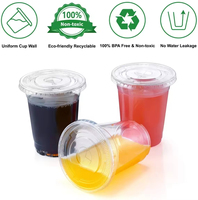 Gobelets en plastique PET transparents jetables de 16 oz avec couvercles pour événements, emballage personnalisé