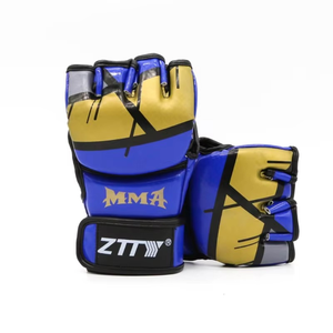 Mitones de cuero de vaca MMA Fighting Kick Boxing Guantes sin dedos Saco pesado con guantes acolchados - Product Image 4