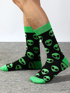 Calcetines de Spandex/poliéster para hombre, alto orgánico, cómodos, suaves, estándar, transpirables, para negocios, antibacterianos, para otoño - Product Image 5