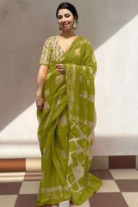 Sari de Algodón Kota Doria para Novia, Diseño de Alta Costura, Trabajo Pesado con Zari, Estilo Tradicional, Listo para Enviar desde el Fabricante en India - Product Image 4