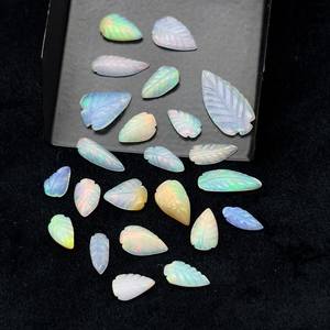 Cuentas de Ópalo Etíope Natural en Forma de Hoja, Cuentas de Ópalo de Fuego Welo Talladas, Cuentas de Piedras Preciosas de Ópalo Sueltas para la Fabricación de Joyas - Product Image 4