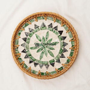 Bandeja Organizadora de Mesa Multiusos Tejida a Mano de Ratán Natural Moderno, Decorativa de Primera Calidad, Tradebyd - Product Image 3