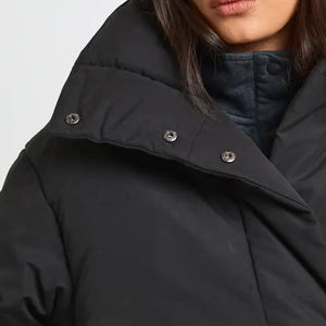 Vêtement d'extérieur d'hiver léger et décontracté pour femmes, col cheminée, confortable, tendance 2026, surdimensionné, rembourré, coton et nylon - Product Image 5