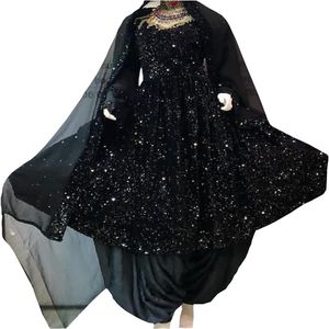 Livraison gratuite dans le monde entier Robes afghanes faites à la main de couleur noire pour EID et fête porter des robes musulmanes Afghan vintage 2025 - Product Image 1