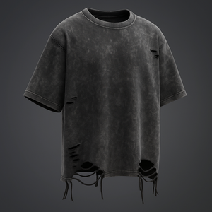 OEM/ODM, ropa de calle Unisex, camisetas de gran tamaño, camisetas bordadas desgastadas Vintage con estampado personalizado, la mejor calidad, bajo MOQ, venta al por mayor - Product Image 4