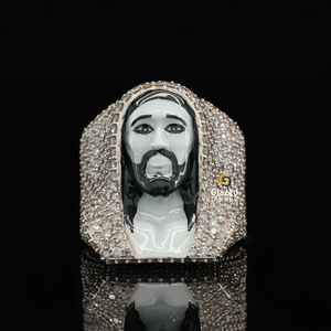 Pendentif Jésus Hip Hop entièrement glacé avec des diamants cultivés en laboratoire de taille brillante en or massif 10 carats pour les fêtes de mariage-Certifié IGI - Product Image 2