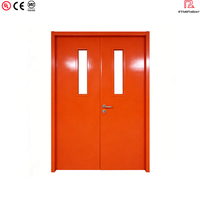Porte coupe-feu en acier laminé à froid antirouille, traitement de phosphatation par trempage, design moderne pour extérieur, commerce, hôtel, entrepôt