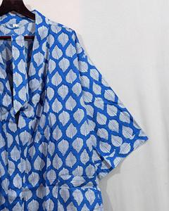 Peignoir de style Kimono en coton fait à la main vêtements de nuit confortables à séchage rapide imprimé floral décontracté Silhouette ample naturel doux pour - Product Image 3