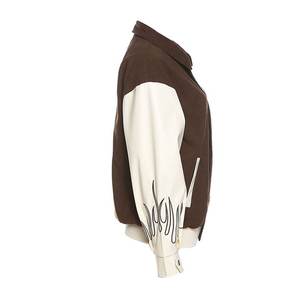 Chaqueta Universitaria de Lona con Diseño Personalizado 2026, Alta Calidad, Impermeable, Ecológica, Transpirable, Mangas de Cuero, Estilo Hombros Caídos - Product Image 4