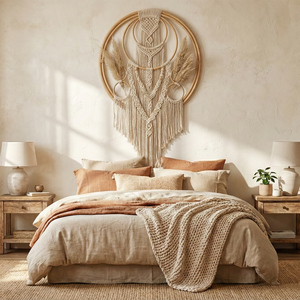 Décoration d'intérieur en coton macramé scandinave ECONA avec motif de nature morte, thème artistique, Noël, lavable, salon - Product Image 4