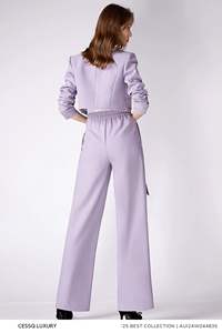 กางเกงผ้าแคนวาสแบบธรรมดาสีทึบกางเกงสำหรับนักธุรกิจย้อมสีแบบไม่ยับ - Product Image 2