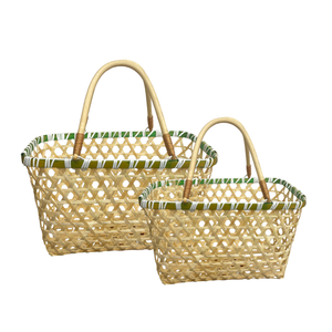 ตะกร้าไม้ไผ่สำหรับเก็บเกี่ยวที่ยั่งยืนเหมาะสำหรับเก็บวัตถุดิบสดจัดของในบ้านและการจัดเก็บที่เป็นมิตรกับสิ่งแวดล้อม - Product Image 1