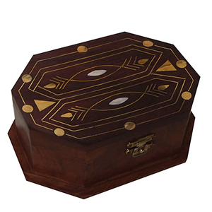 Premium Quality Handcrafted <b>Wooden</b> Ring Box for Jewelry Organizer and <b>Jewellery</b> Packaging With Brass Work - Product Image 4