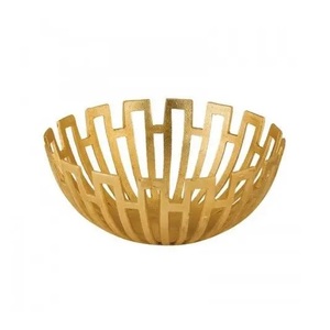 ชามผลไม้ทำจากอลูมิเนียมหล่อเคลือบทองสำหรับตกแต่งโต๊ะชามผลไม้สไตล์อาหรับหรูหราดีไซน์ทำด้วยมือทำจากโลหะที่นิยมมากที่สุด - Product Image 1