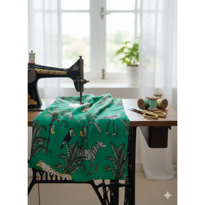 Tela de Voile de Algodón Orgánico a Rayas Jaipuri para Prendas, Tapicería y Decoración del Hogar, Resistente al Agua - Product Image 1