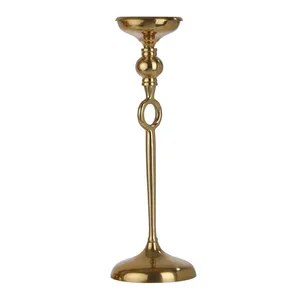 Best Quality Metal <b>Brass</b> Gold Plating Candle Stand Luxury Wedding Christmas Home Decoration Elegant Lantern Style <b>Candlestick</b> - Product Image 1