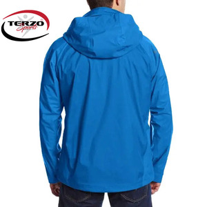 Chubasquero de bicicleta de montaña de calle alta personalizado para hombre chaqueta de lluvia impermeable cortavientos de lana con capucha reflectante con patrón sólido - Product Image 2