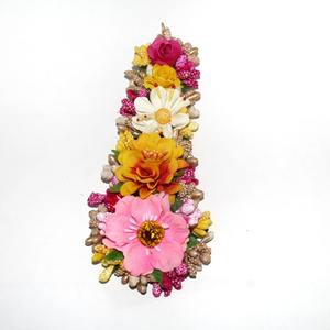 Pakistani Bridal Floral Jewelry Mehndi <b>Set</b> for Haldi Function with Handmade Necklace Ring <b>Earrings</b> <b>and</b> Tikka - Product Image 6