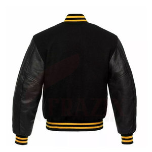 Chaqueta Letterman Personalizable de Color Sólido para Hombre, Nuevo Diseño, de Secado Rápido, Transpirable, de Poliéster/Algodón, Cálida para Invierno, Estilo Urbano - Product Image 2