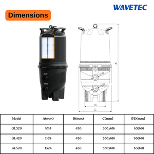 Filtro de Cartucho de Alto Flujo para Piscina de 320-520 pies cuadrados, Serie GL, GL320 GL420 GL520, Repuesto para Sistema de Filtración de Agua de Piscina - Product Image 4