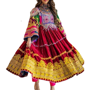 Vestido largo afgano de moda con estampado de estilo para mujer, trajes Pathani para fiesta de boda, conjunto de vestido afgano Pashtun - Product Image 6