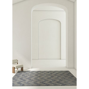 Alfombras de Lana Gris y Negra con Diseño Contorneado, Hechas a Mano, Modelo Tra-13168, para Sala de Estar Juvenil o Pasillo, Decoración del Hogar - Product Image 5