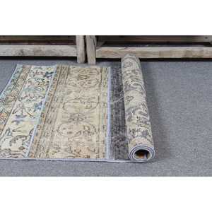 Tapis turc vintage, tapis de 2,3 x 4,2 pieds, tapis en laine unie gris brun - Product Image 5