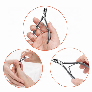 Custom Design 4.0\" Stainless Steel Manicure <b>Nail</b> Cuticle Nippers with Non-Slip Handle Fancy Cuticle <b>Nail</b> <b>Clippers</b> <b>for</b> Fingers - Product Image 5