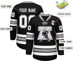 Conception personnalisée Faire personnaliser votre propre équipe Maillots de hockey sur glace Uniformes de hockey sur glace professionnels de haute qualité Maillot personnalisé - Product Image 3