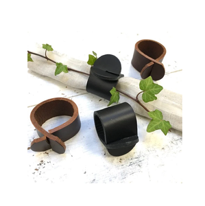 Servilletas de cuero de mesa de diseño natural Accesorios Servilletero para 3 formas falsas de colores diferentes - Product Image 4