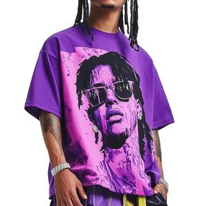 Camisetas gráficas personalizadas Camiseta de manga corta de algodón de gran tamaño Hip Hop con serigrafía de alta calidad para hombre - Product Image 5
