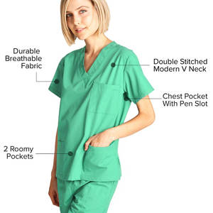Uniforme médical en polyester/coton extensible, entièrement personnalisable, détection des aiguilles, uniformes infirmiers pour femmes et hommes, ensembles de blouses - Product Image 4