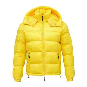 Vêtement d'extérieur pour homme, tendance, marque de luxe, hiver, jaune, doudoune, bulle fine, à capuche, imperméable, coupe-vent, réversible, décontracté, chaud - Product Image 4