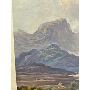 Dipinto a Mano 36x24 Pollici, Pittura a Olio Classica, 100% Astratta, Decorativa, Paesaggio con Casa sulla Scogliera - Product Image 2